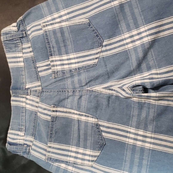 NWT Rewash Retro Curve Kitty Crop, blue and white plaid - Picture 7 of 7